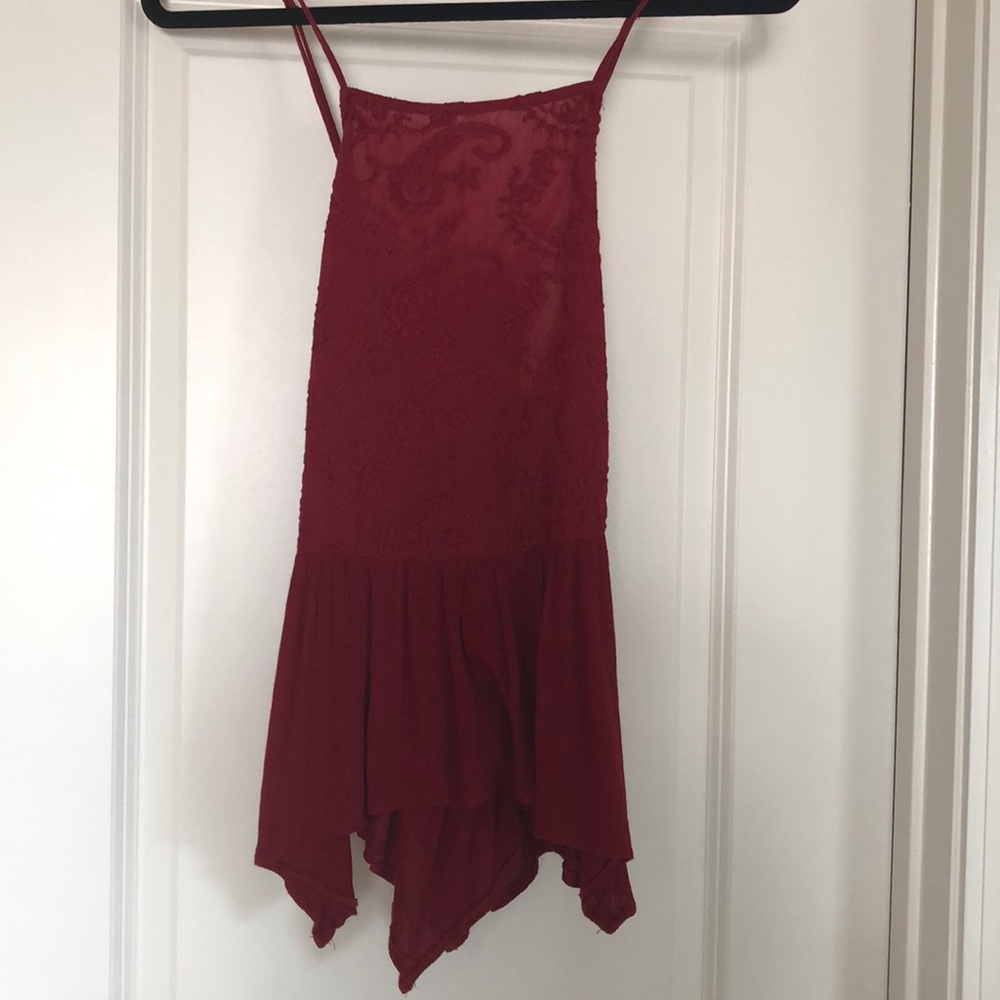 Maroon Boho Top